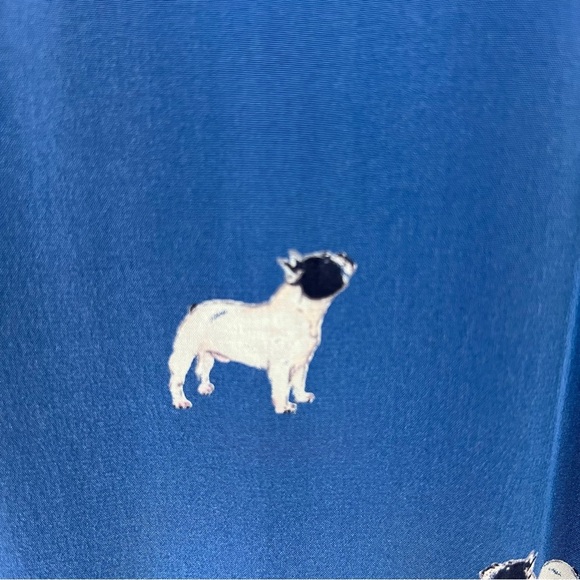 Sea New York 100% Silk French Bulldog Print Romper Blue Size XS - Picture 4 of 5